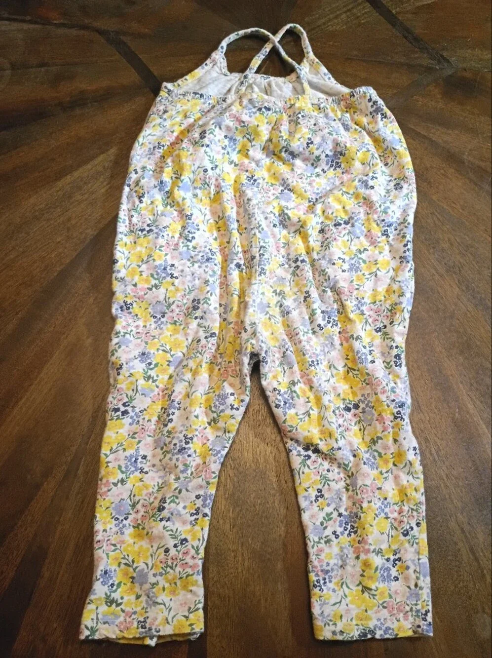 Old Navy Toddler Girls Floral Sleeveless Jumpsuit Romper Size 2T Pink Yellow